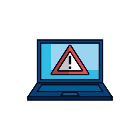 computer with virus attack detailed style iconのイラスト素材