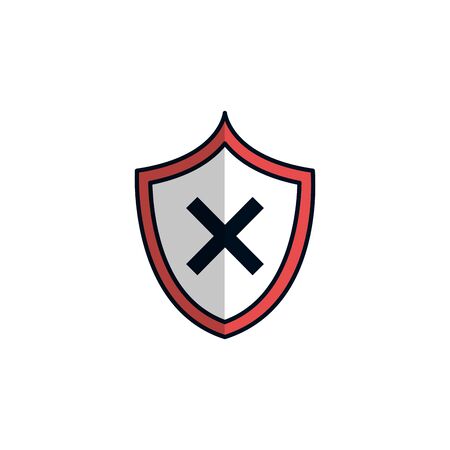 cyber security with shield detailed style iconのイラスト素材