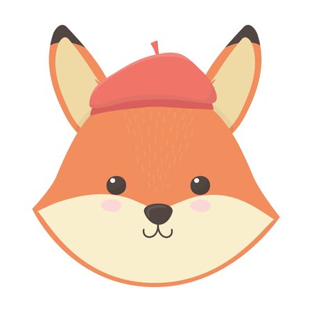 Fox cartoon with hat designのイラスト素材