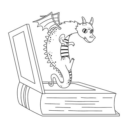 Medieval dragon of fairytale design vector illustrationのイラスト素材