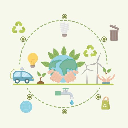 save energy and ecology designのイラスト素材