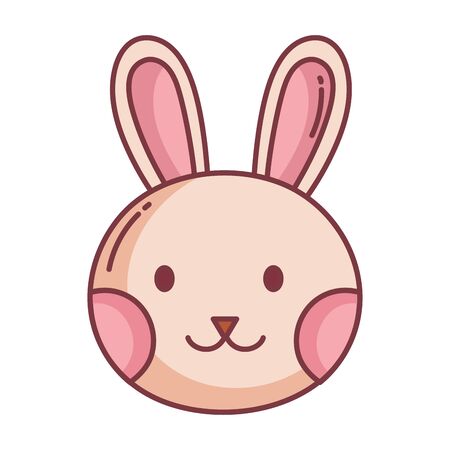 rabbit face hello autumn design iconのイラスト素材