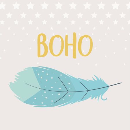 feather bird decoration boho styleのイラスト素材