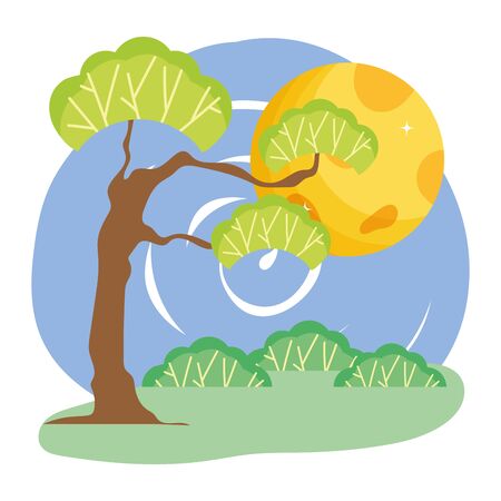 Isolated abstract and season tree designのイラスト素材