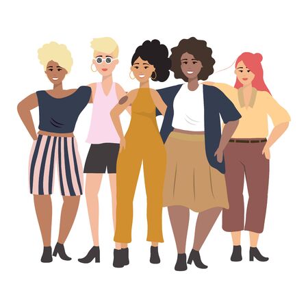 Avatars of a fashion women design, Girl female person human and beauty theme Vector illustrationのイラスト素材