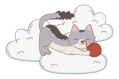 Isolated cat cartoon design vector illustratorのイラスト素材