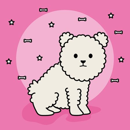 little dog adorable mascot character vector illustration designのイラスト素材