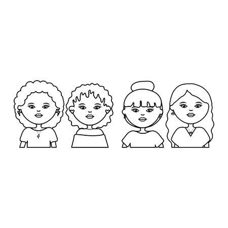 cute girls urban style charactersのイラスト素材