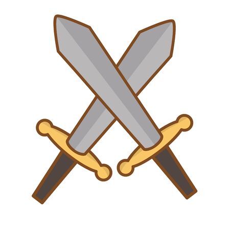 Medieval sword design, Knight blade weapon war ancient sharp and fight theme Vector illustrationのイラスト素材