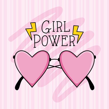 fashion glasses with hearts love shapeのイラスト素材