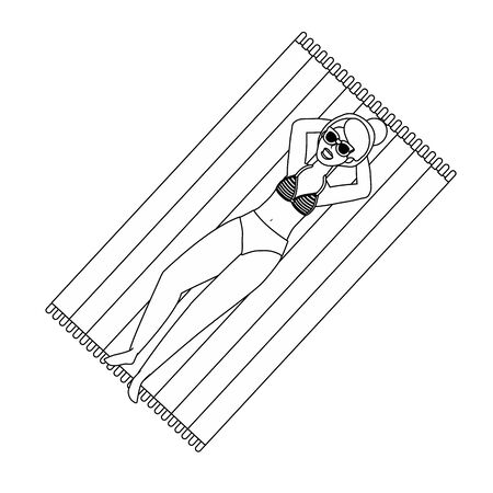 Girl with summer swimwear designのイラスト素材