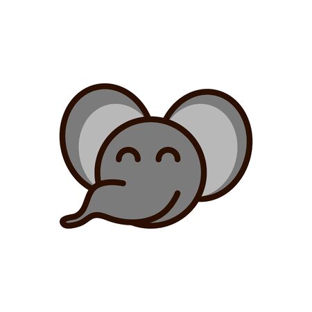 cute face elephant animal cartoon iconのイラスト素材