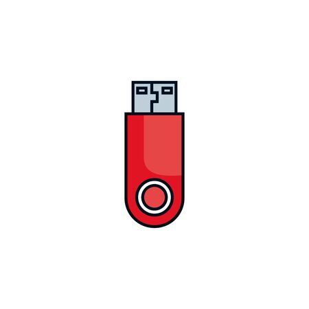 cyber security usb detailed style icon vector illustration design