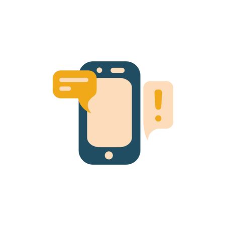 talking smartphone with speech bubbles flat style vector illustration designのイラスト素材