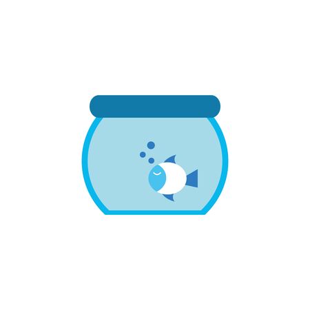 fish in the aquarium flat style icon vector illustration designのイラスト素材