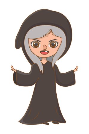 Medieval witch cartoon of fairytale design vector illustrationのイラスト素材