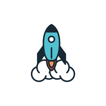 startup rocket fill style iconのイラスト素材