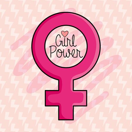 female gender symbol pop art styleのイラスト素材