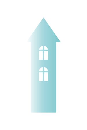 house facade exterior architectute icon gradient design vector illustrationのイラスト素材