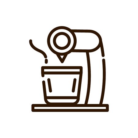 coffee cup automatic machine preparation line design vector illustrationのイラスト素材