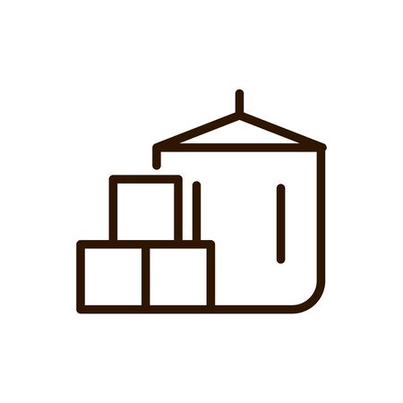 coffee package delivery icon line design vector illustrationのイラスト素材