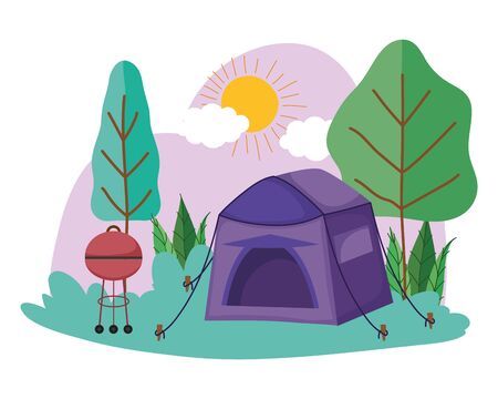 Tent design, Camping forest adventure lifestyle summer travel and outdoor theme Vector illustrationのイラスト素材