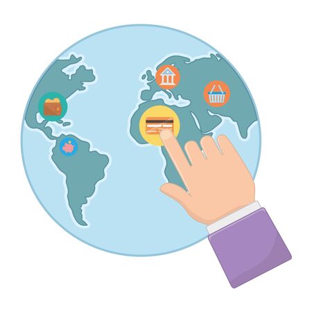 Planet design, Money financial item commerce market payment  invest and buy theme Vector illustrationのイラスト素材