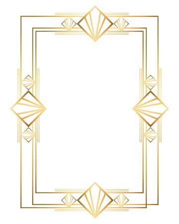 Art deco frame design, Retro decoration gatsby abstract geometric style and vintage theme Vector illustrationのイラスト素材