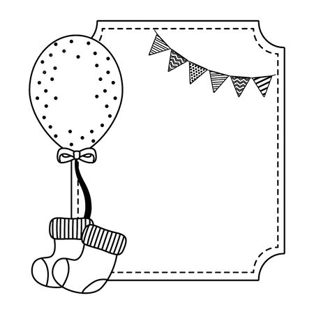 Baby shower icon set design, Invitation party card decoration love celebration arrival and born theme Vector illustrationのイラスト素材