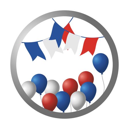 France flag balloons design vector illustrationのイラスト素材