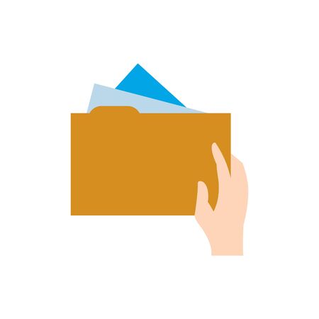 hand with folder flat style icon vector illustration designのイラスト素材