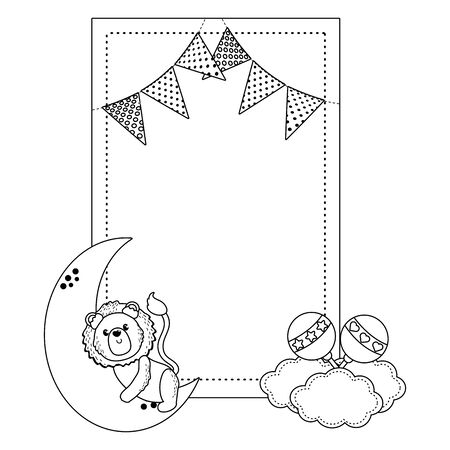 Baby shower symbol design, Invitation party card decoration love celebration arrival and born theme Vector illustrationのイラスト素材