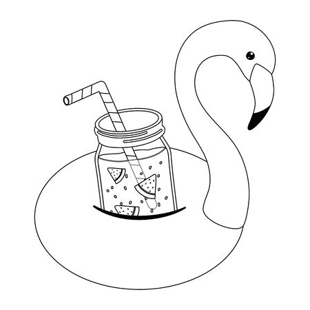 Summer flamingo float design vector illustrationのイラスト素材