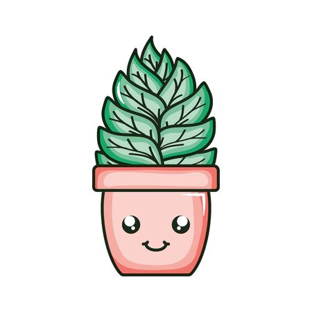 house plant kawaii comic character vector illustration designのイラスト素材