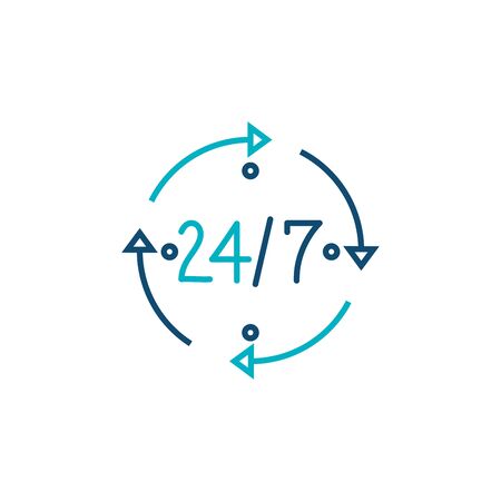 all the day service line style icon vector illustration design
