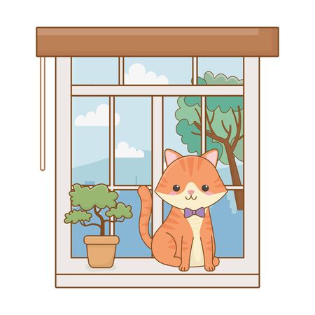 Cat cartoon design, Mascot pet animal domestic cute life nature and fauna theme Vector illustrationのイラスト素材