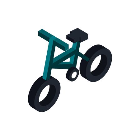 bicycle sport transport vehicle isometric icon vector illustrationのイラスト素材