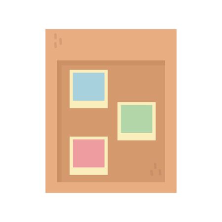 wooden board with note memo paper vector illustrationのイラスト素材