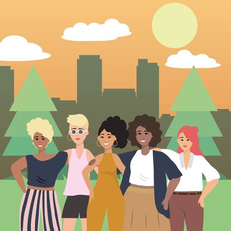 Avatars of a fashion women design, Girl female person human and beauty theme Vector illustrationのイラスト素材