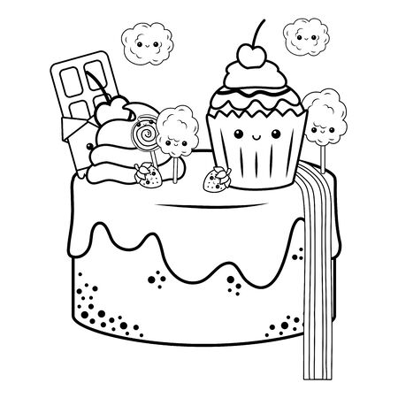 Sweet and delicious food designのイラスト素材