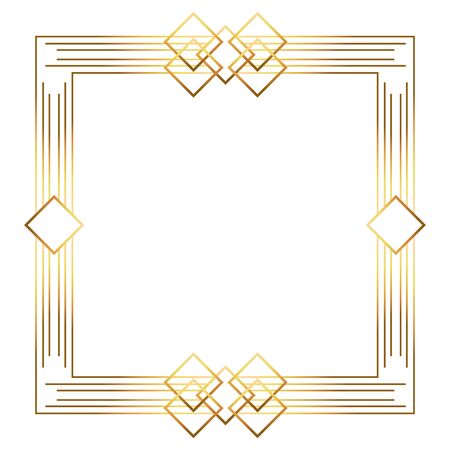 Isolated art deco frame designのイラスト素材