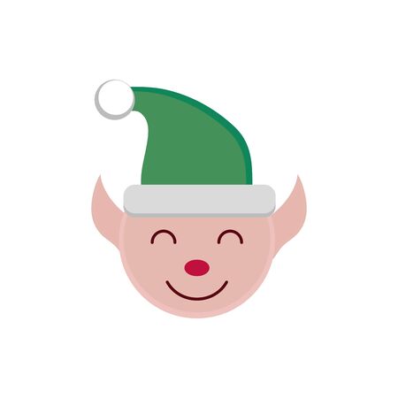 cartoon helper decoration happy christmas icon vector illustrationのイラスト素材