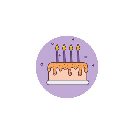delicious cake birthday detailed style icon vector illustration design
