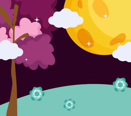 Yellow moon vector design vector illustrationのイラスト素材