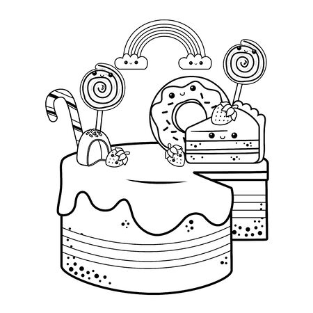 Sweet and delicious food designのイラスト素材