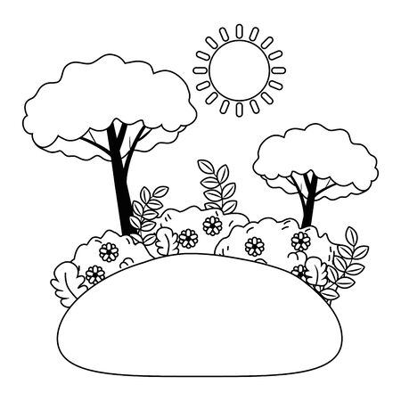 Trees design, Nature plant summer season environment natural and abstract theme Vector illustrationのイラスト素材