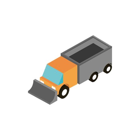 truck excavator transport vehicle isometric icon vector illustrationのイラスト素材