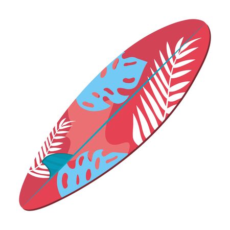 Surfboard design, Surfing summer sport beach sea holiday and travel theme Vector illustrationのイラスト素材