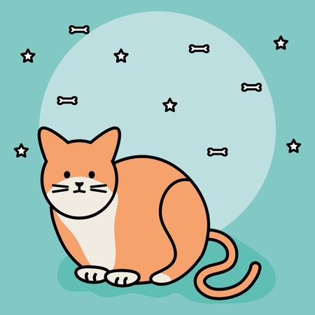 cute cat mascot adorable characterのイラスト素材