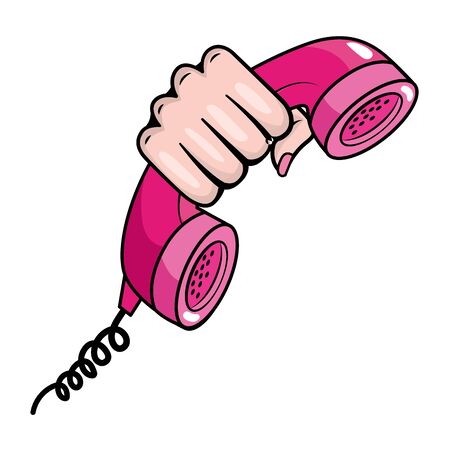 Pop art telephone vintage cartoonのイラスト素材